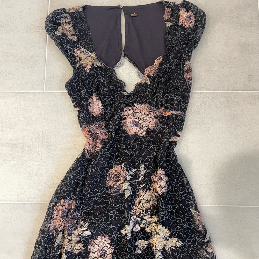 Free People x REVOLVE Butterfly Babe Lace Maxi Dress in Black Combo - Picture 6 of 8